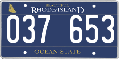 RI license plate 037653