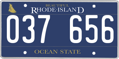 RI license plate 037656
