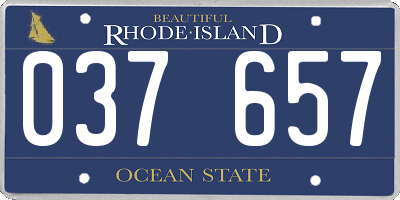 RI license plate 037657