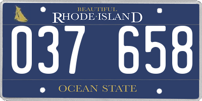 RI license plate 037658