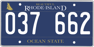 RI license plate 037662