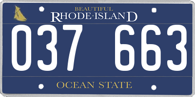 RI license plate 037663