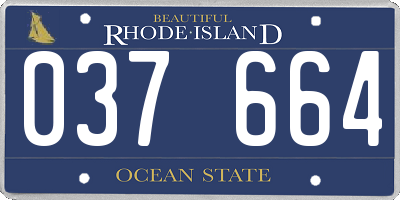 RI license plate 037664