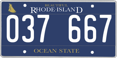 RI license plate 037667