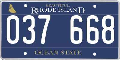 RI license plate 037668