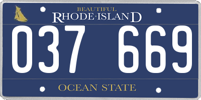 RI license plate 037669