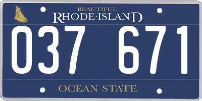 RI license plate 037671