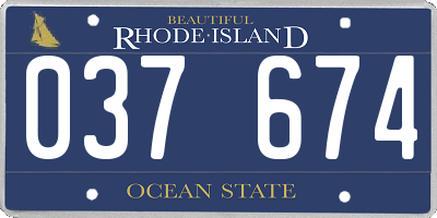 RI license plate 037674