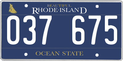 RI license plate 037675