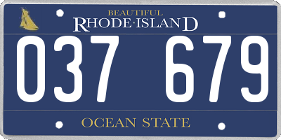 RI license plate 037679