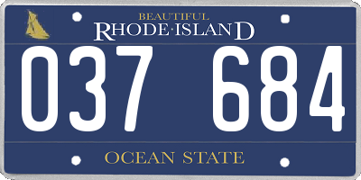 RI license plate 037684
