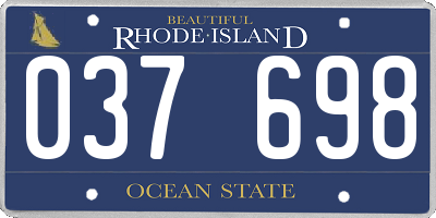 RI license plate 037698