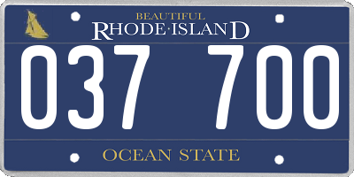RI license plate 037700