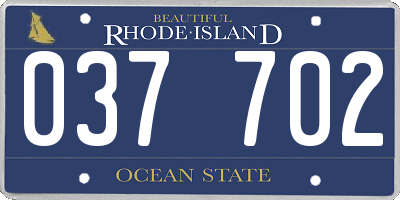 RI license plate 037702