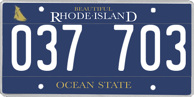 RI license plate 037703