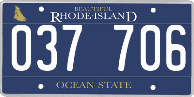 RI license plate 037706