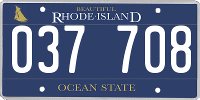RI license plate 037708