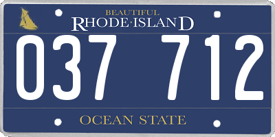 RI license plate 037712
