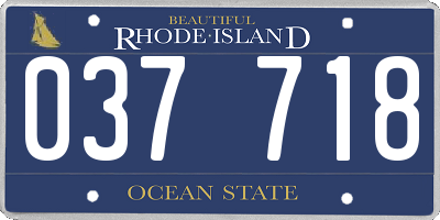 RI license plate 037718