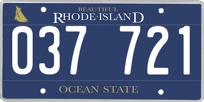 RI license plate 037721