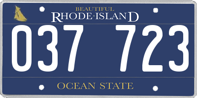 RI license plate 037723