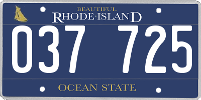 RI license plate 037725