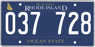 RI license plate 037728