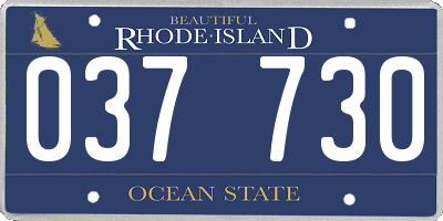 RI license plate 037730