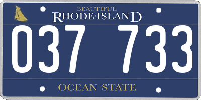 RI license plate 037733