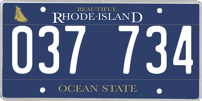 RI license plate 037734