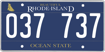 RI license plate 037737