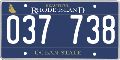 RI license plate 037738