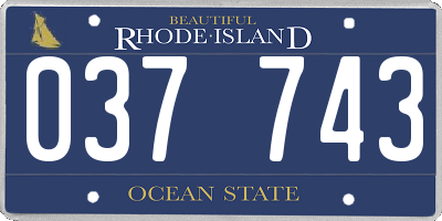 RI license plate 037743
