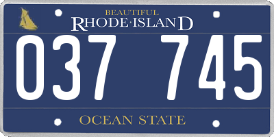 RI license plate 037745
