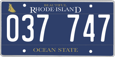 RI license plate 037747