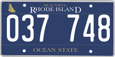 RI license plate 037748