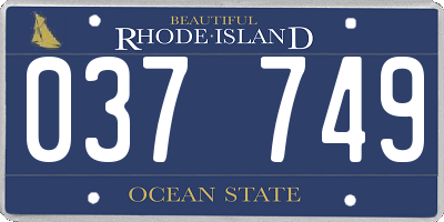 RI license plate 037749