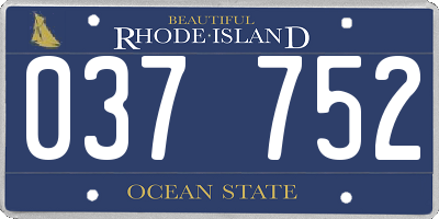 RI license plate 037752