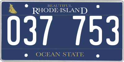 RI license plate 037753