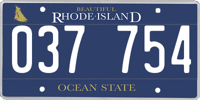 RI license plate 037754