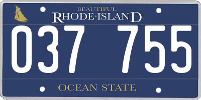 RI license plate 037755