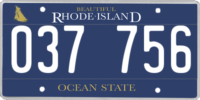 RI license plate 037756