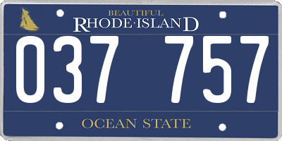 RI license plate 037757