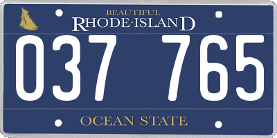 RI license plate 037765