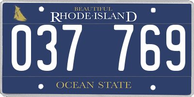 RI license plate 037769