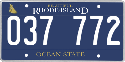 RI license plate 037772