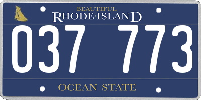 RI license plate 037773