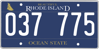 RI license plate 037775