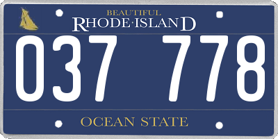 RI license plate 037778
