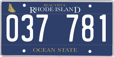 RI license plate 037781